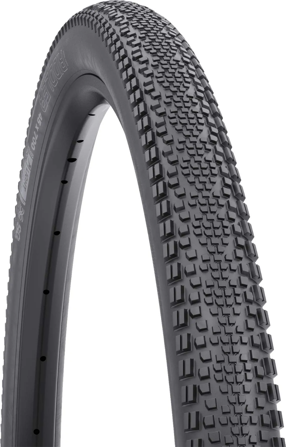 WTB Riddler 45 x 700 TCS Light/Fast Rolling Tire - Black, 120tpi, Dual DNA, SG2 Protection