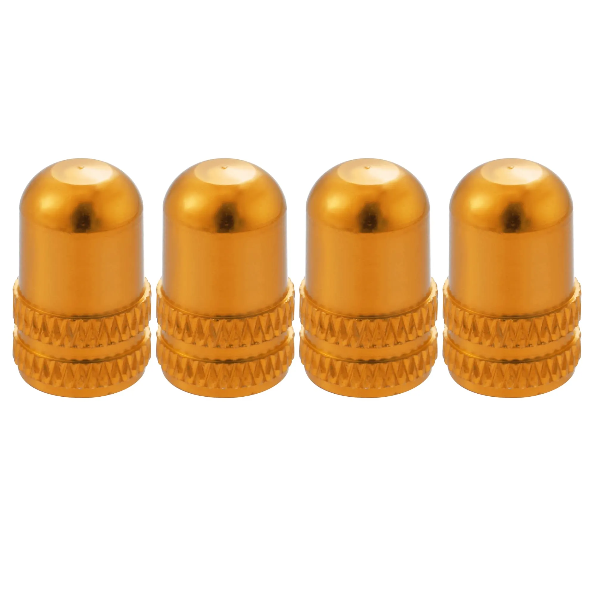 X AUTOHAUX 4pcs Aluminum Alloy Valve Caps for Bicycle, MTB, Road Bike - Gold Tone