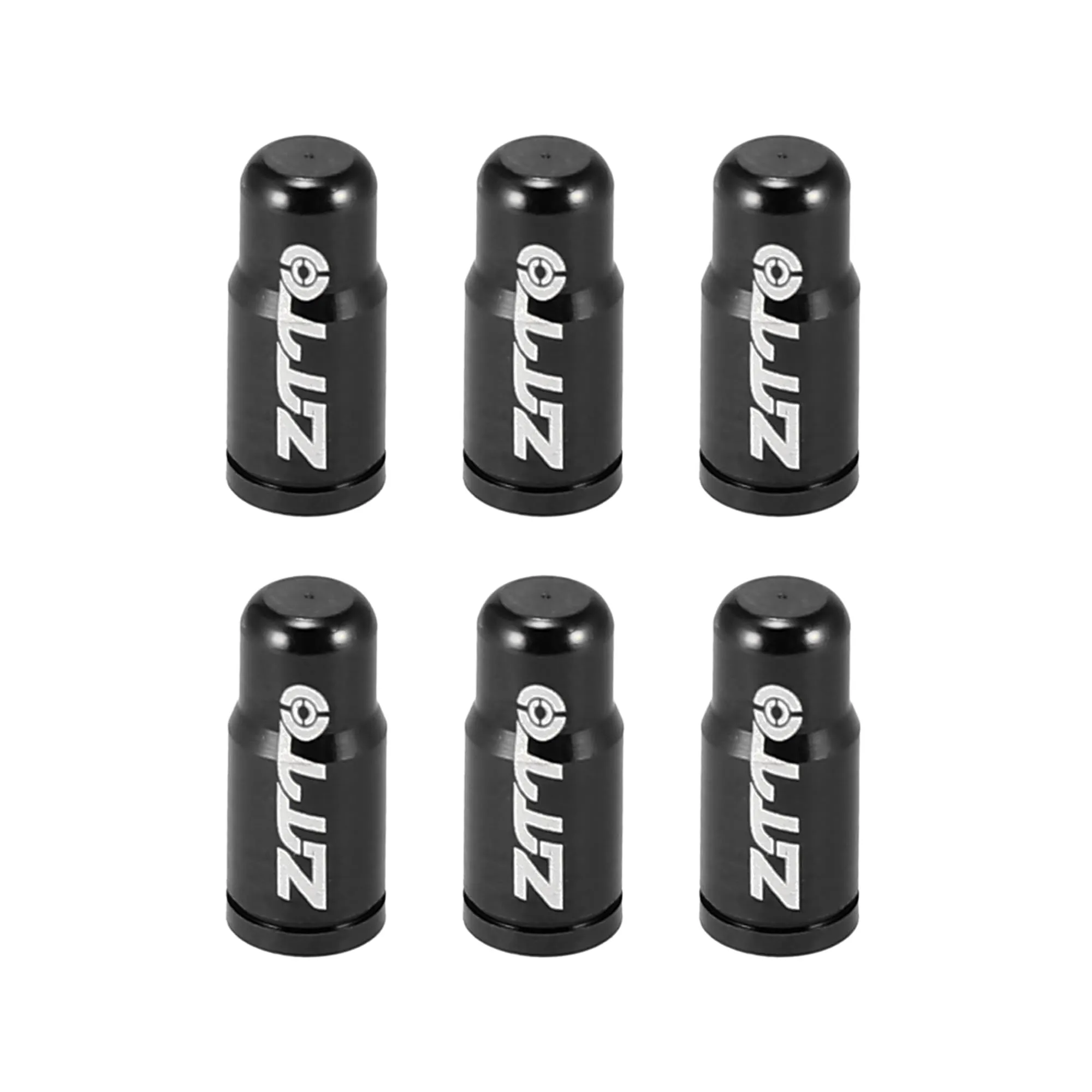 X AUTOHAUX 6pcs Aluminum Alloy Valve Caps for French Type Bicycle & MTB Tires - Black