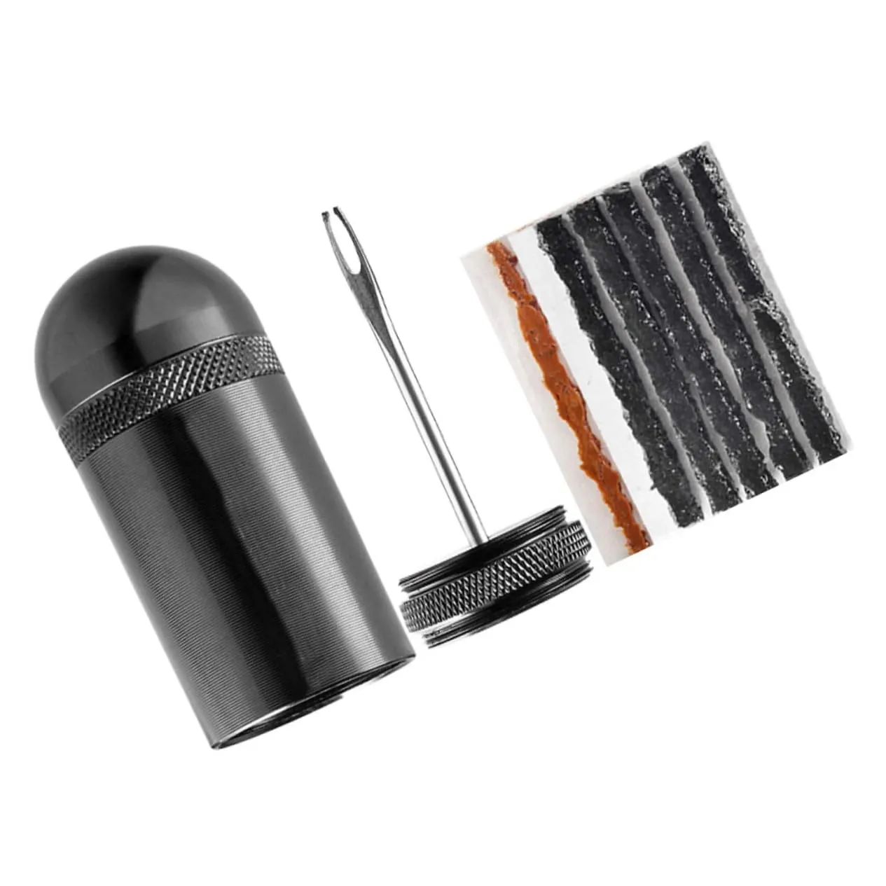 Yardwe Tire Repair Kit for Motorcycle - Stainless Steel Plug Kit with 10 Strips, Black/Brown