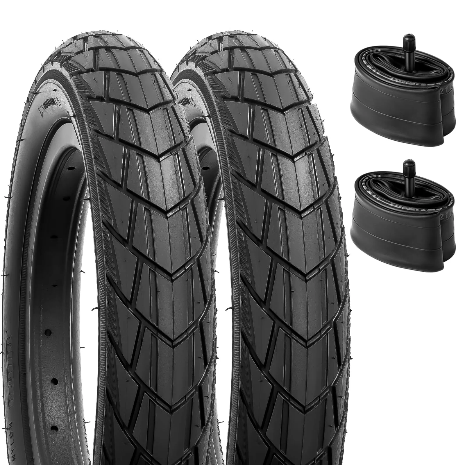 YUNSCM 12.5' Bike Tires & Tubes Set with Rim Strips - Durable, Comfortable, and Compatible