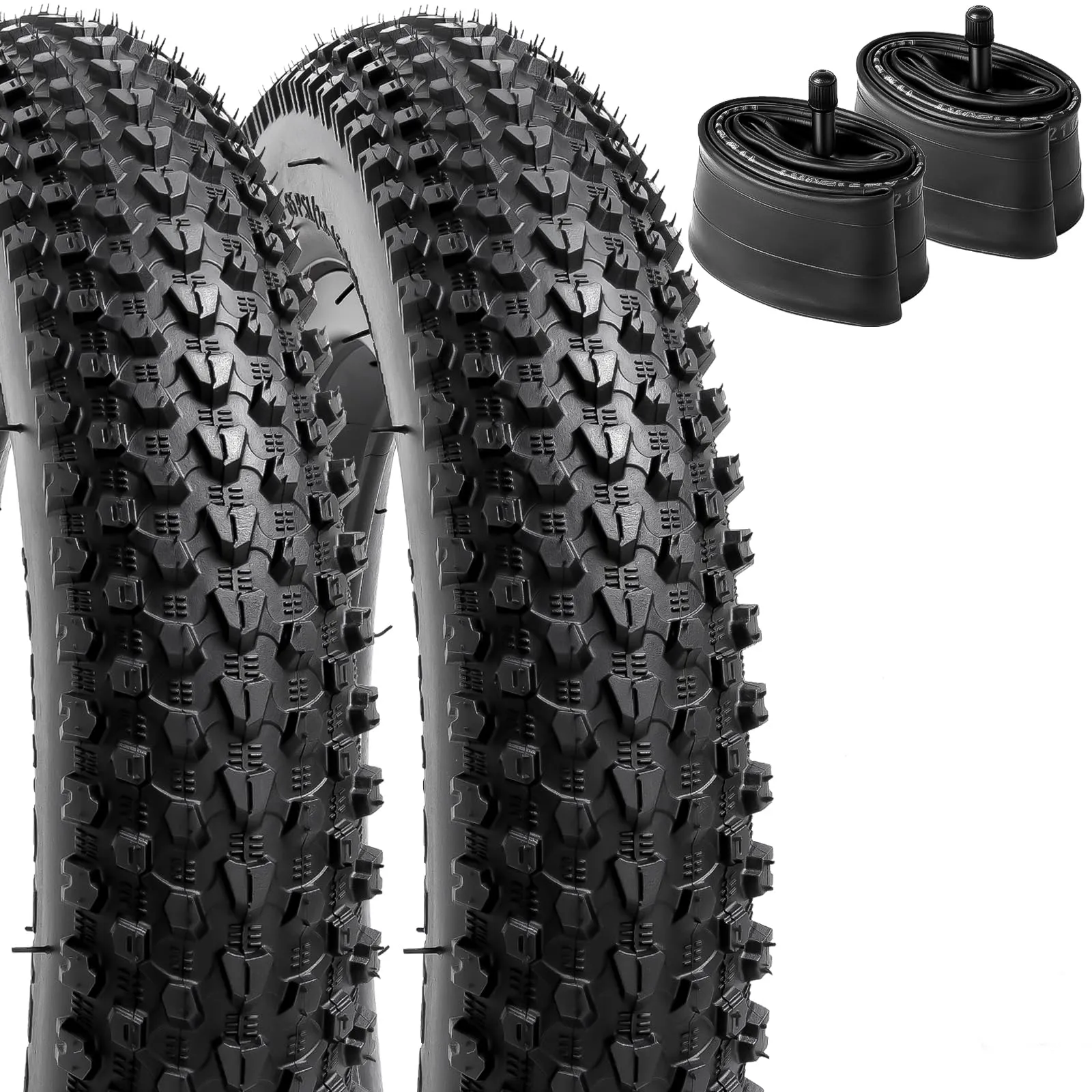 YUNSCM 12' Bike Tires and Tubes Set – 2 PCS 12 x 1.95 with Schrader Valve for Mountain Bikes