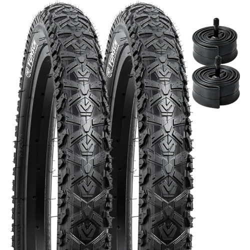 YUNSCM 14' Bike Tires 14 x 2.125 & Tubes, 60TPI, Schrader Valve, Durable for Mountain & Off-Road