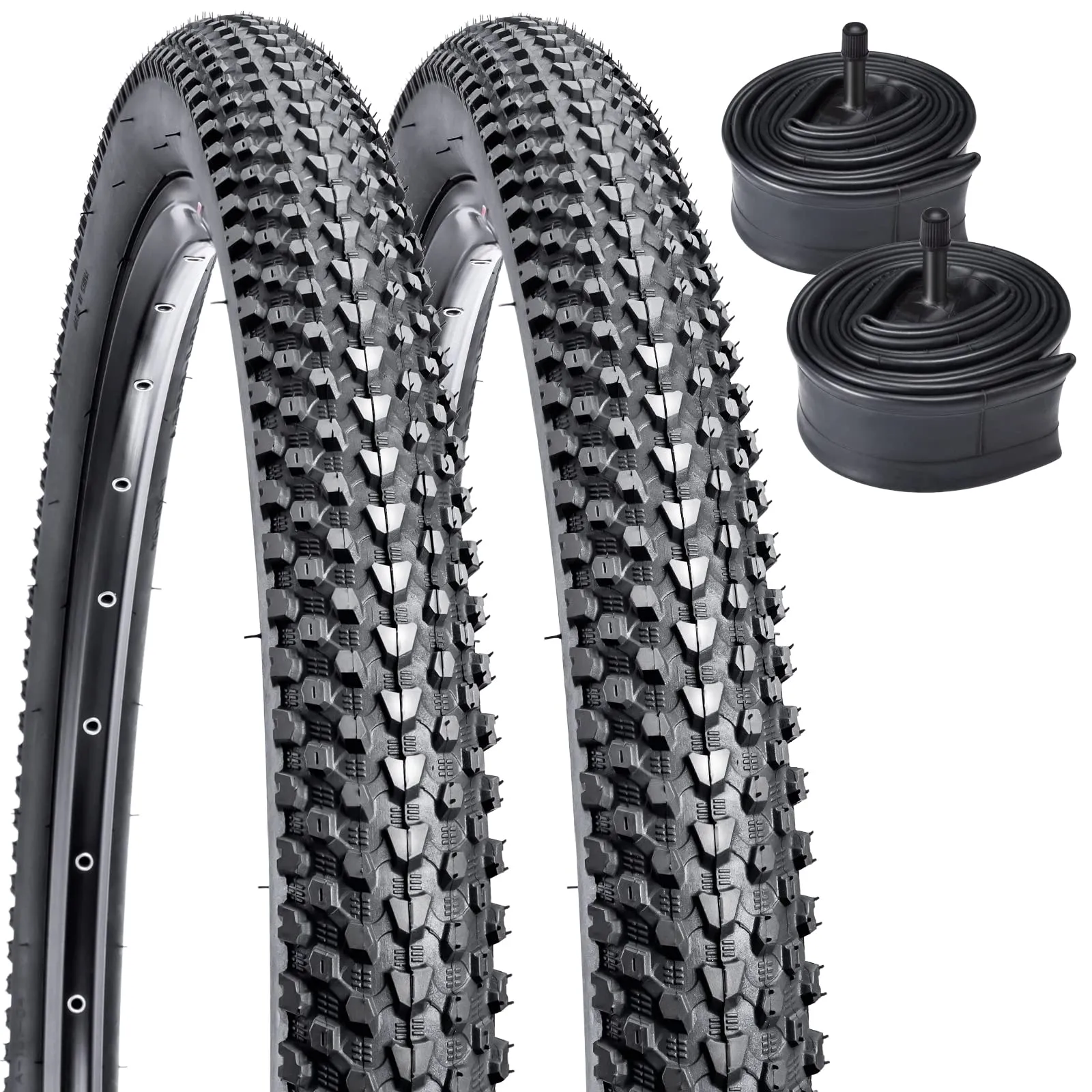 YUNSCM 14' Bike Tires & Tubes Set - 2-Pcs 14 x 1.95/1.90/2.0 with Schrader Valve for Mountain Bikes