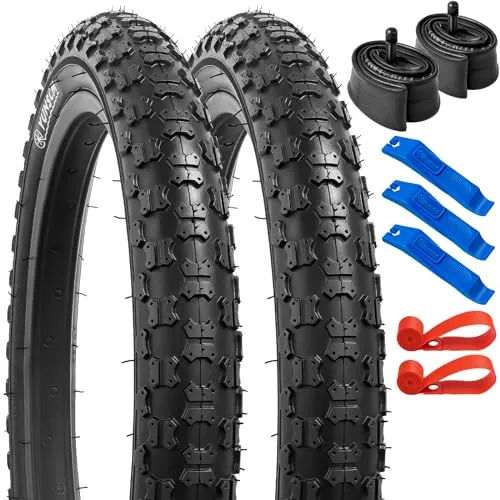 YunSCM 14' Bike Tires and Tubes Set - 2PCS 14x2.125 with Schrader Valve, Compatible with Mountain Bikes