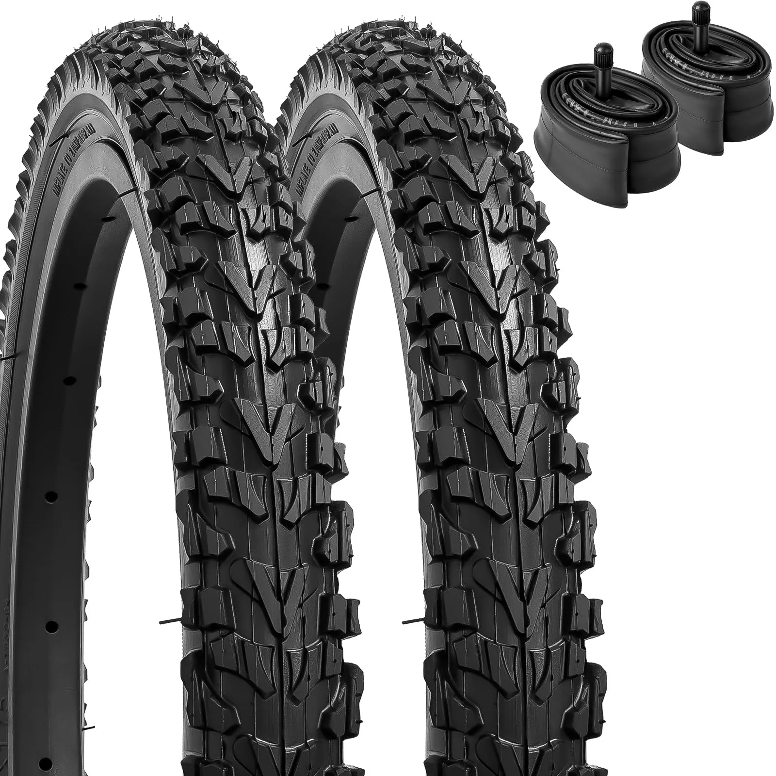 YUNSCM 16' Bike Tires & Tubes Set - 2 PCS 16x1.75, 16x1.90 & 16x1.95 Compatible, Schrader Valve