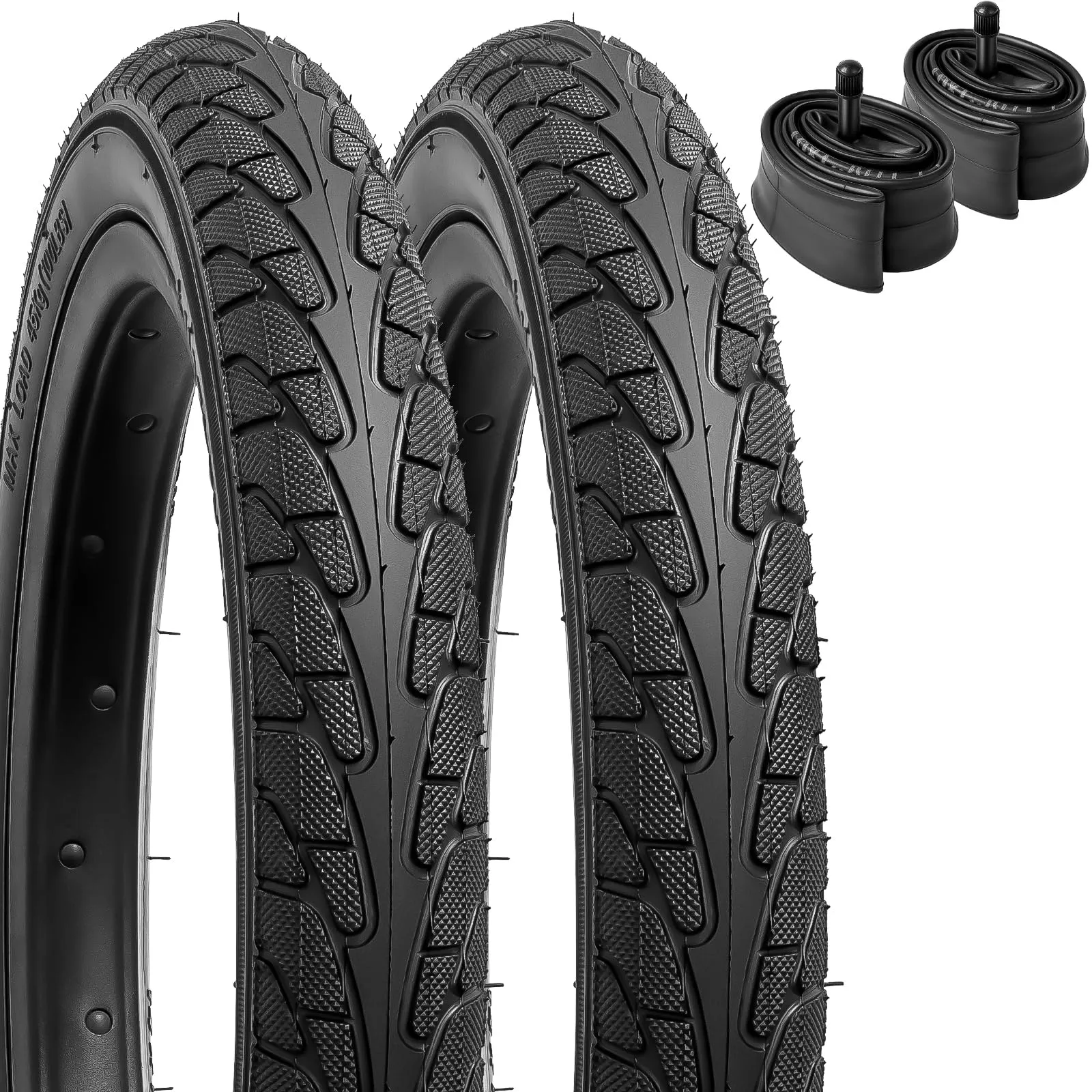 YUNSCM 2-Pack 14' Bike Tires 14x1.75 with Tubes & Rim Strips for Urban Riding and Performance