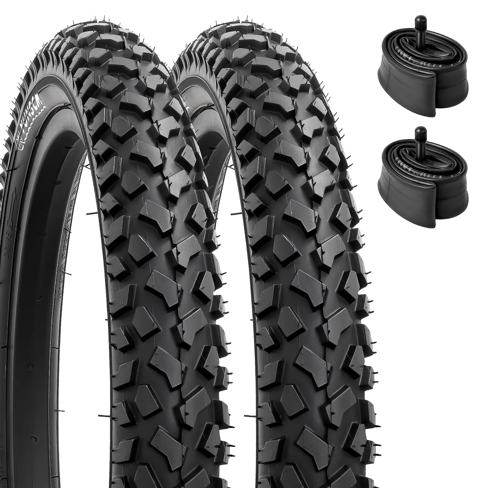 YUNSCM 2-PCS 12' Bike Tires & Tubes Set, 12 x 1.95, Compatible with Mountain and Off-Road Bikes