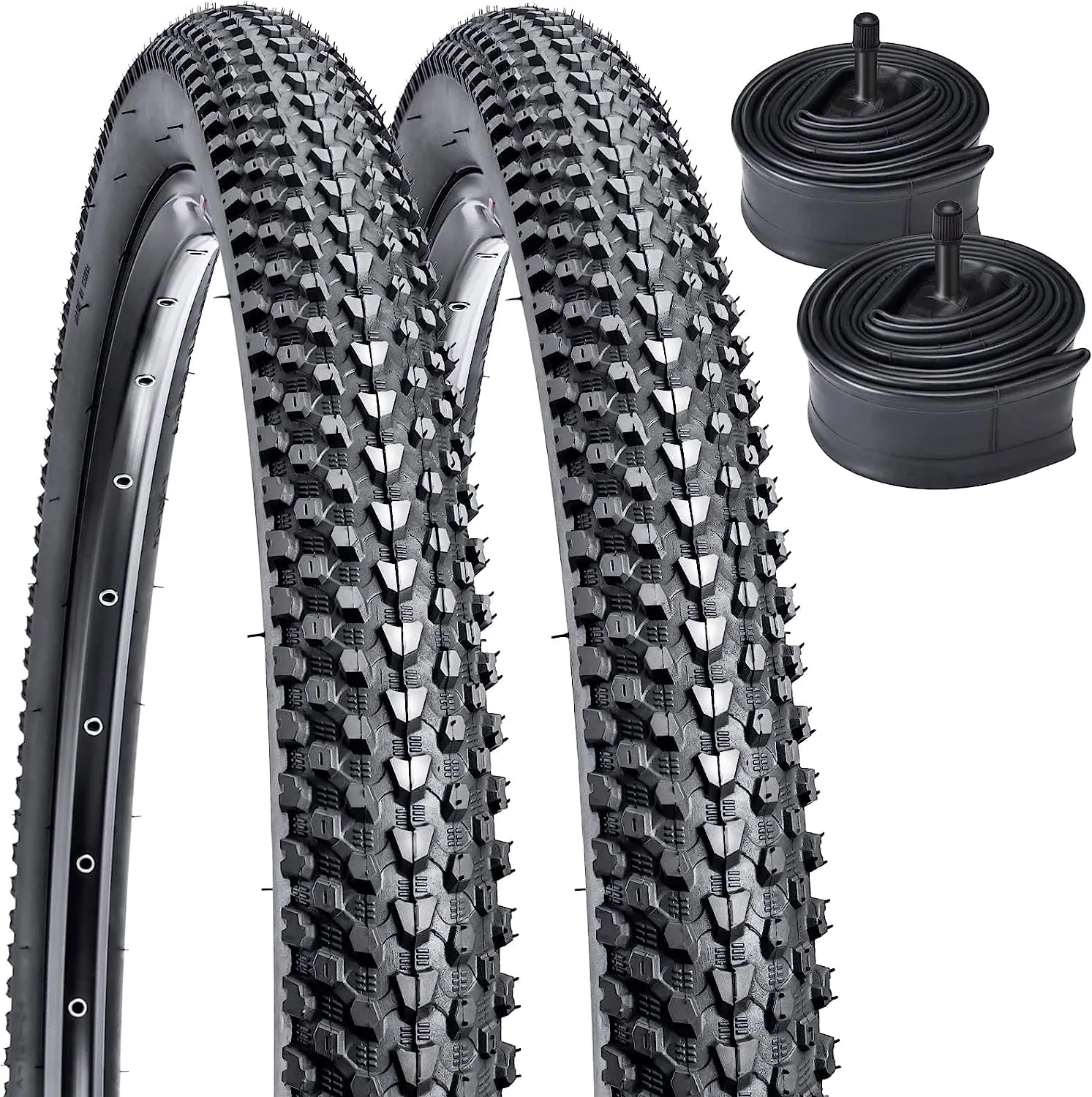 YUNSCM 2-PCS 20' Bike Tires & Tubes Set - 20x1.95/54-406, Schrader Valve, Ultra-Durable, Foldable