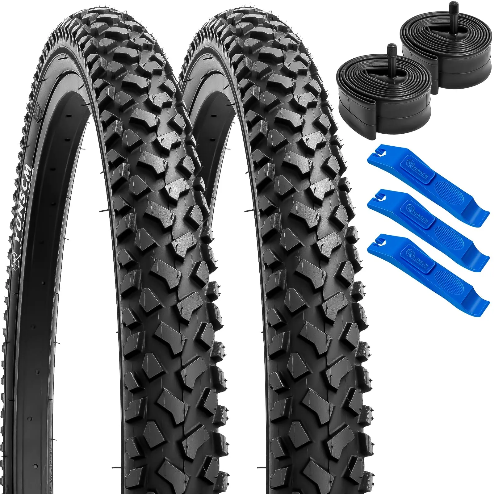 YUNSCM 2-PCS 26' Bike Tires & Tubes Set - 26x2.125, Compatible with Mountain Bikes, Durable & Foldable