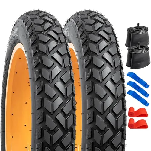 YUNSCM 2-Pcs 26' E-Bike Fat Tires 26x4.0 with Tubes and Tire Levers - Durable & Stable