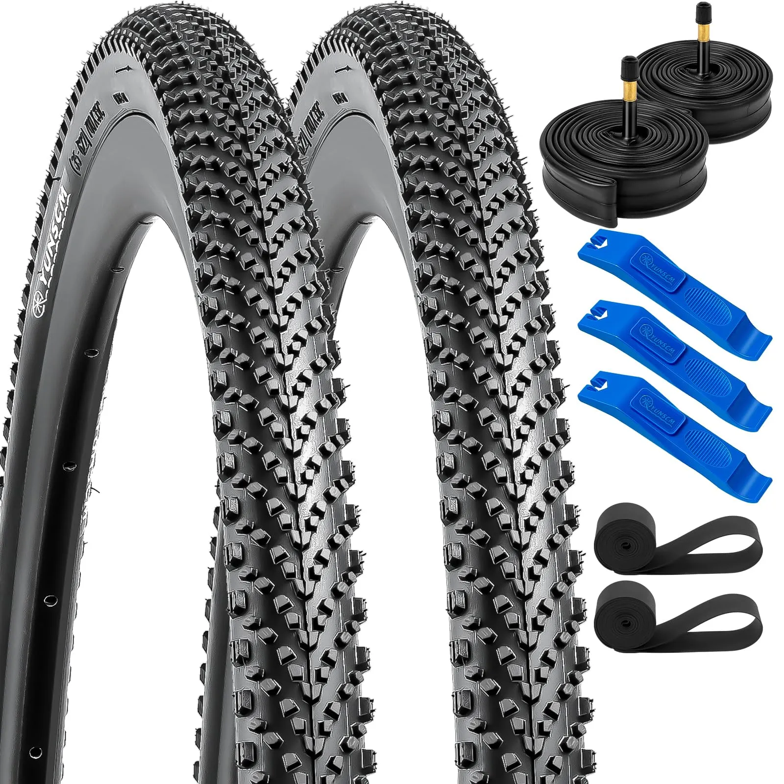 YUNSCM 2-PCS 700C Bike Tires 700x35C, Tubes & Rim Strips - Durable, Foldable, Eco-Friendly