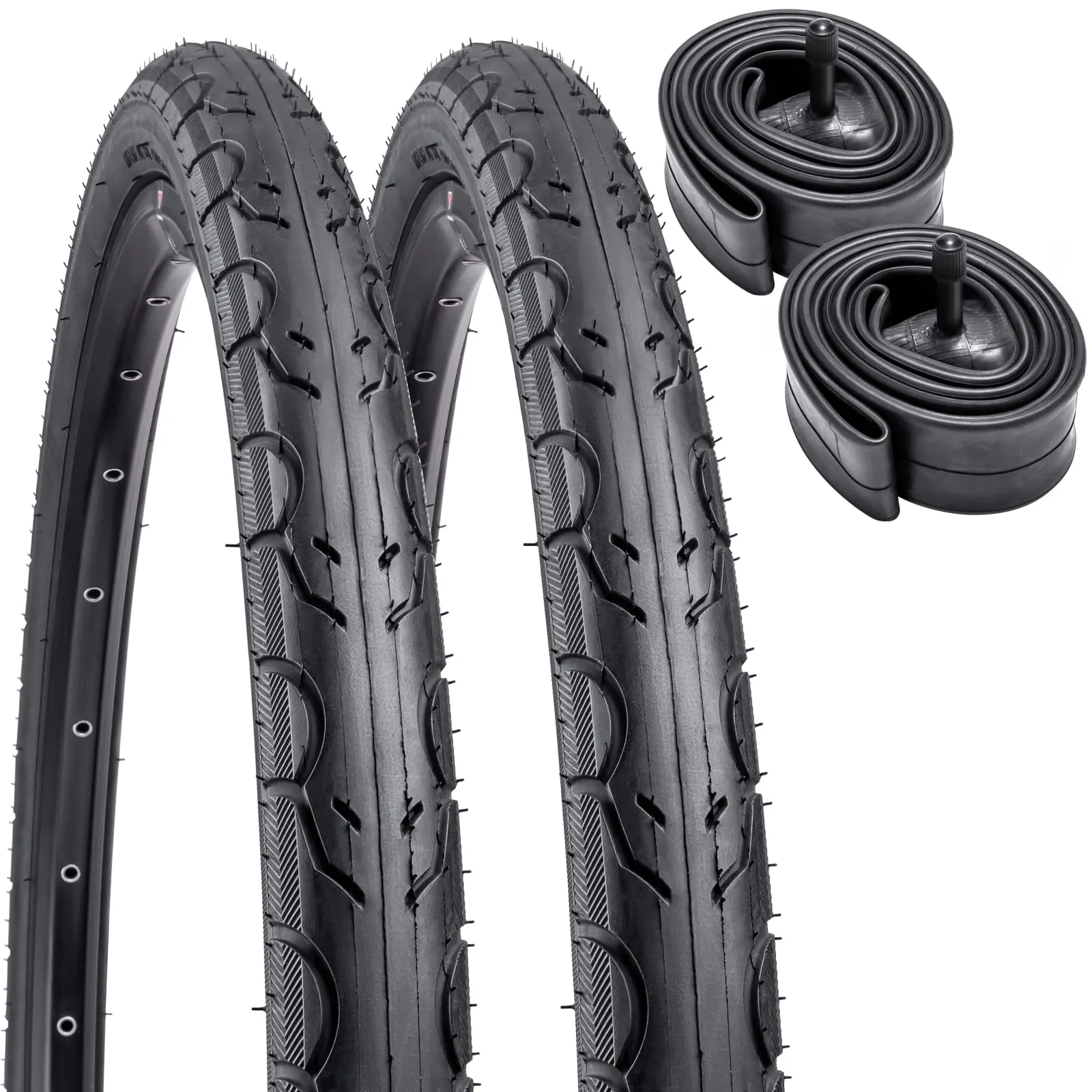 YUNSCM 2-Piece 26' Bike Tires & Tubes Set - 26x1.50, 26x1.75, Schrader Valve, 60TPI, 80KG Load