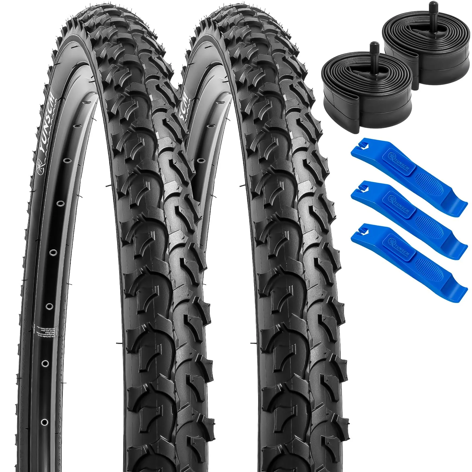 YUNSCM 26' Bike Tires 26x2.125 and Tubes for Mountain/Off Road Bikes - Ultra Durable, Foldable