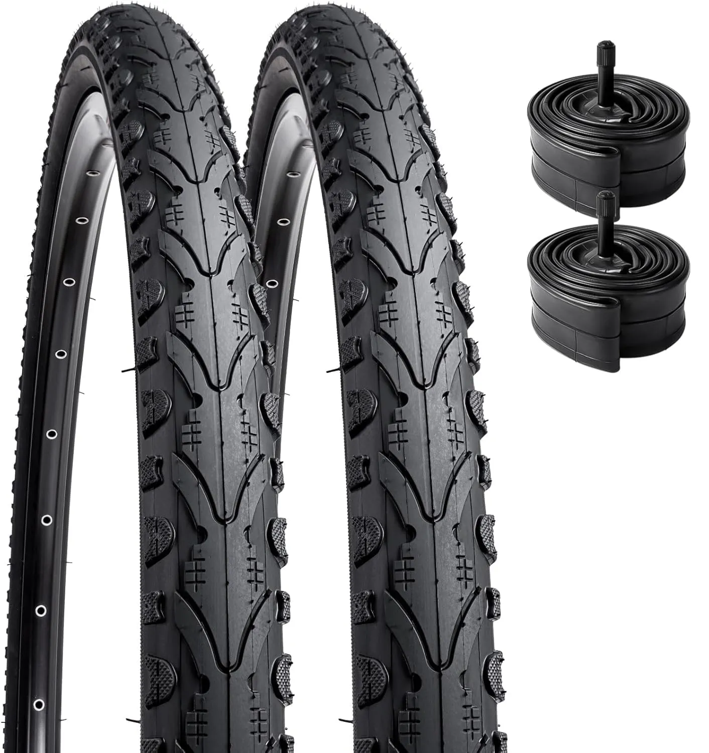 YUNSCM 26' Bike Tires & Heavy Duty Tubes 2-Piece Set, 26 x 1.75/1.90/1.95 Compatible, Schrader Valve