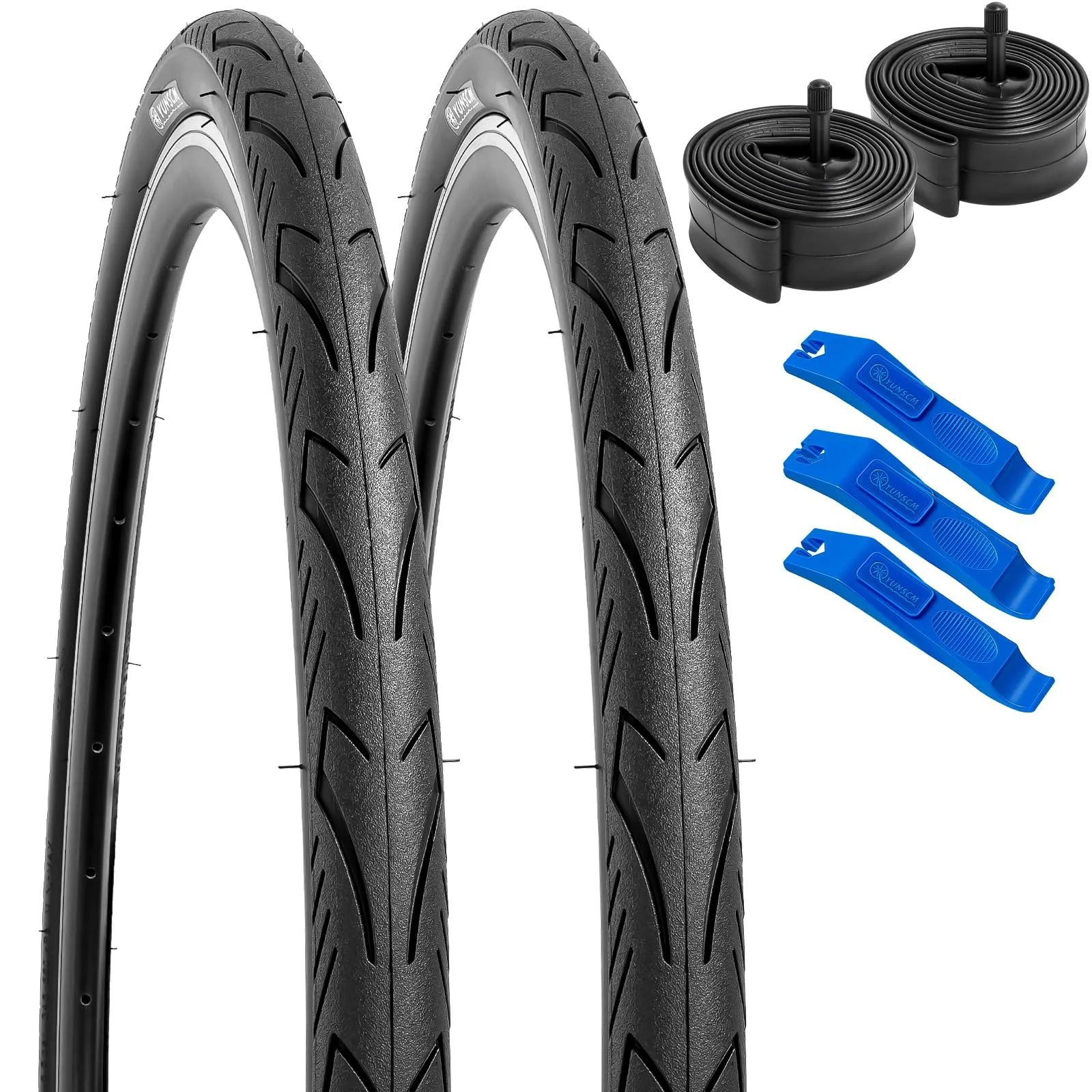 YUNSCM 26' Bike Tires and Tubes Set - 26x1.5 Folding Tires with Schrader Valve, 60TPI, Durable