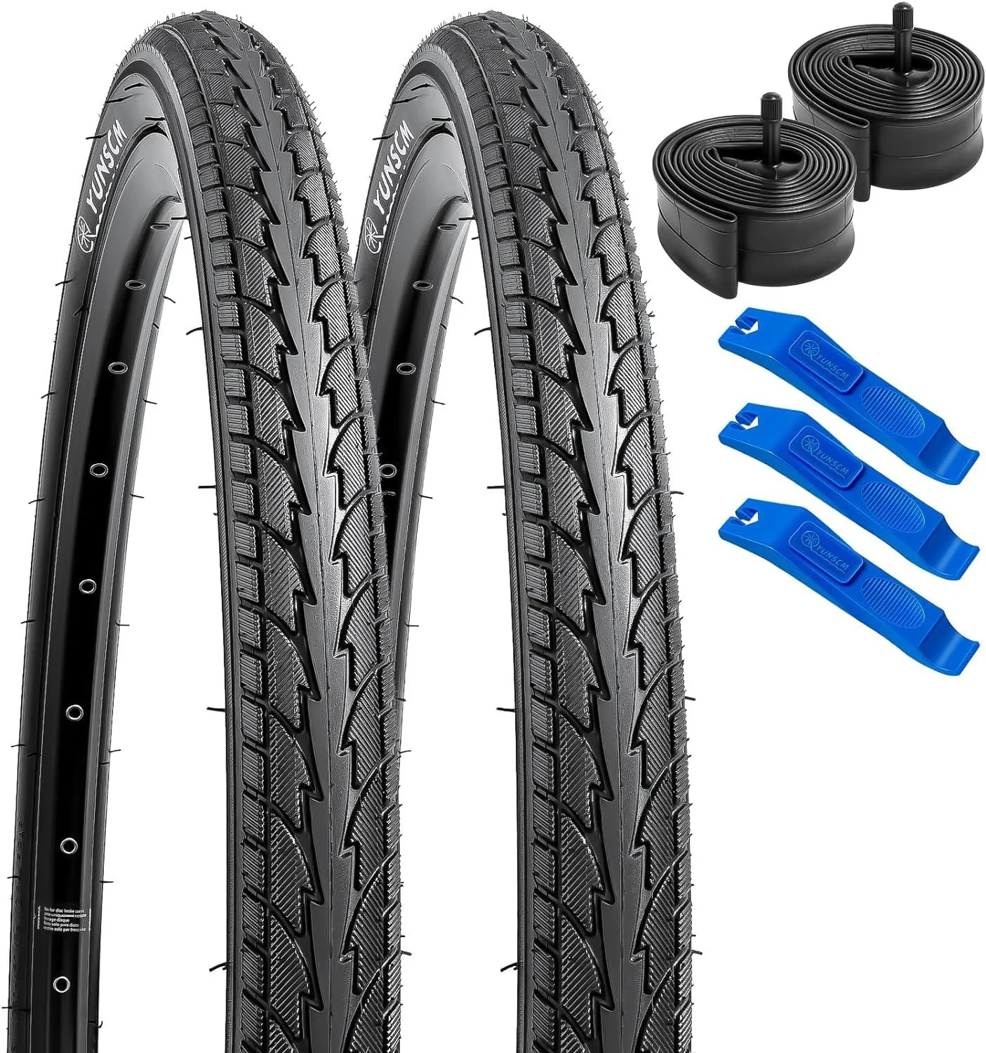 YUNSCM 26x1.75 Bike Tires & Tubes Set - Ultra Durable, Foldable with Schrader Valve - 2 pcs