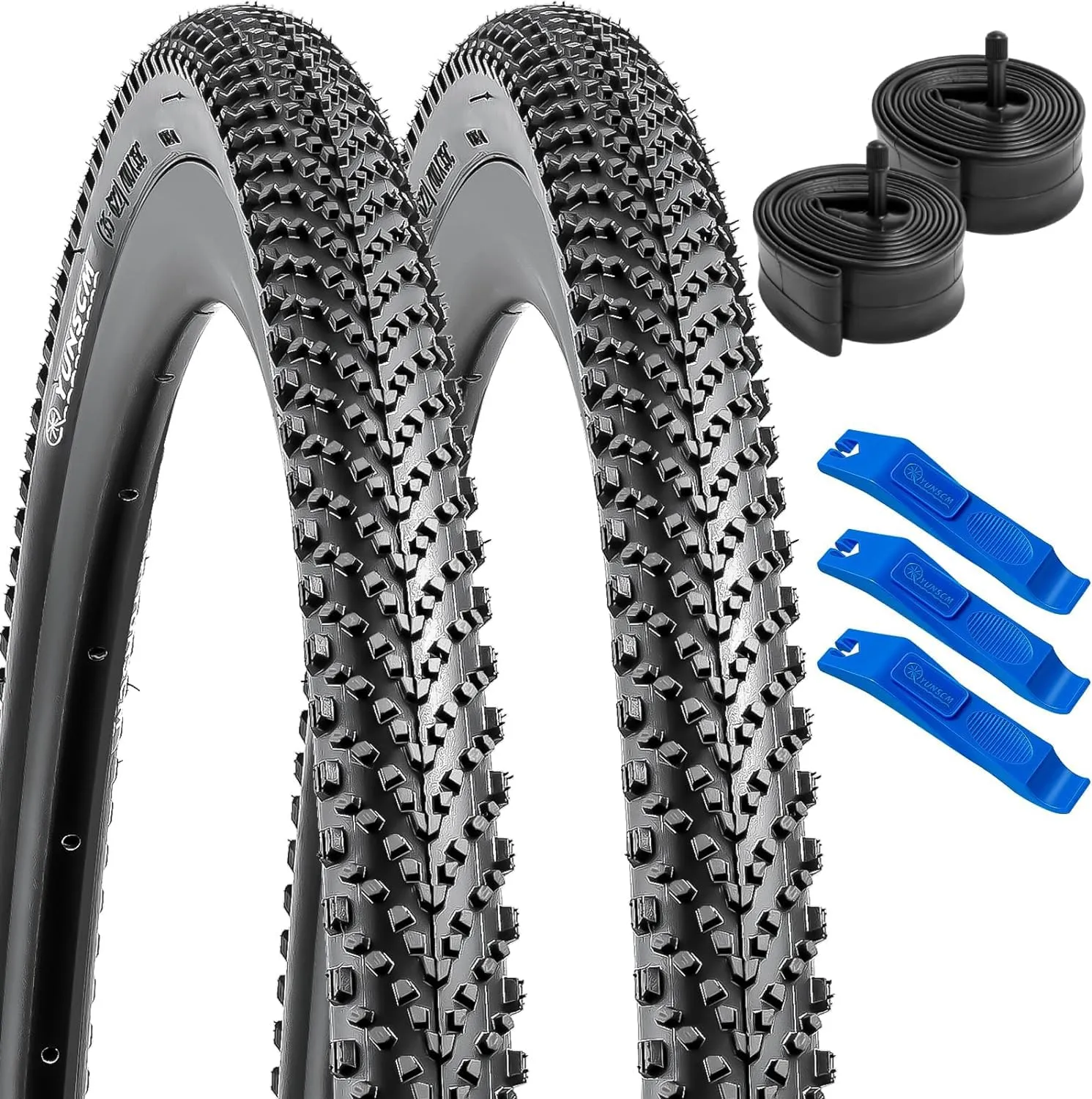 YUNSCM 27.5' Bike Tires & Heavy Duty Tubes with Antipuncture Protection - 2-Piece Set