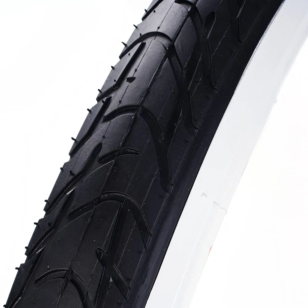 ZAS 26x2.125 Whitewall Bicycle Tire - Durable Puncture Guard, Fits 19-29mm Rims, 40-65 PSI