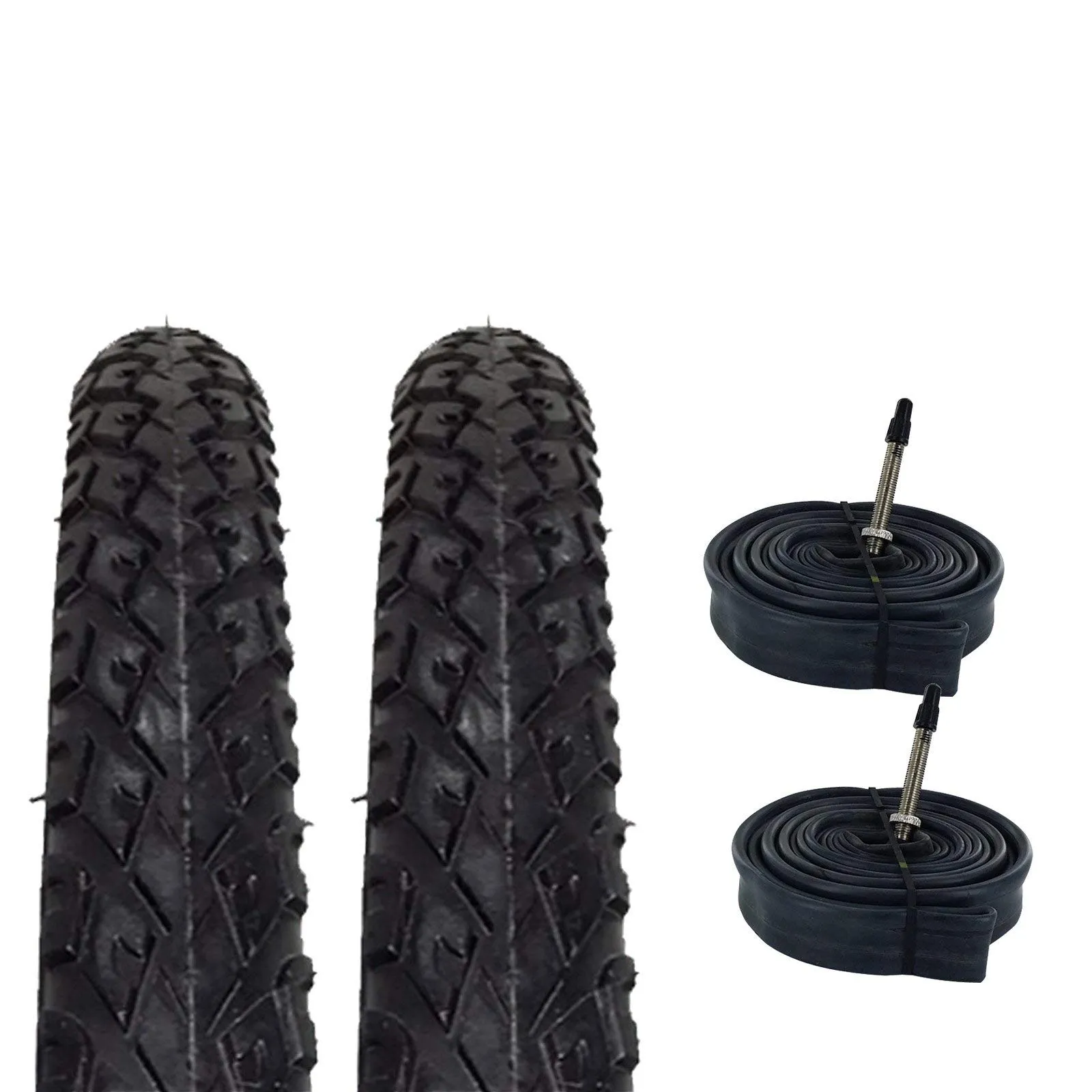 ZOL Bundle 2 Pack Z2011 Urban Hybrid Tires 700x38C with French 48MM Valve for Smooth Rides