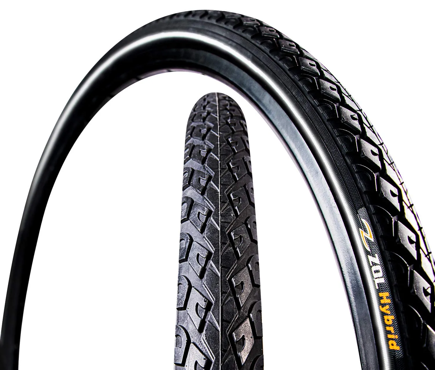 Zol Urban Hybrid Reflective City Bike Tire 700X38c 29er Black - Puncture Resistant, 2 pcs
