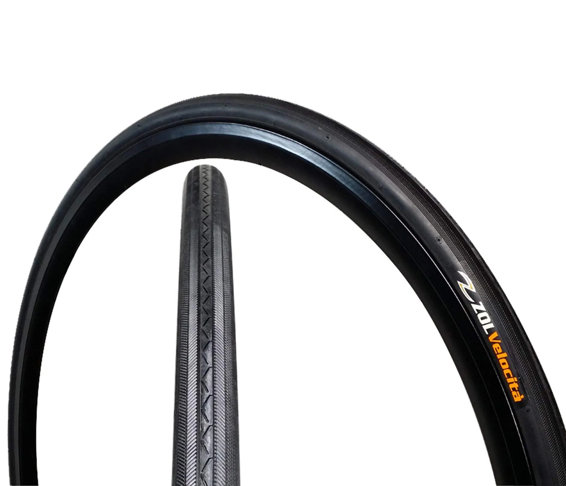 Zol Velocita Road Wire Bike Tire 700x25c Z1076 Black - Durable, Puncture Resistant, Smooth Ride