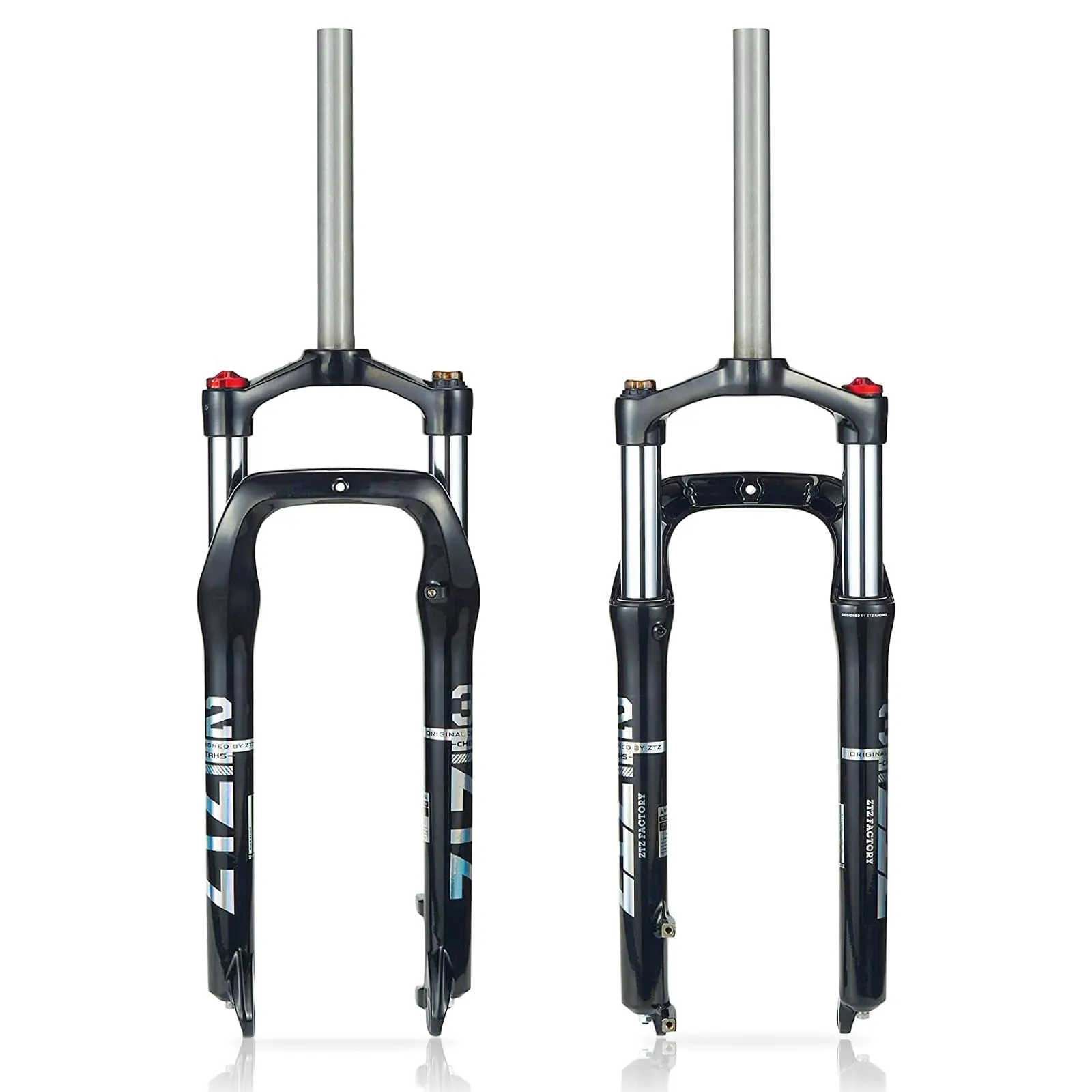 ZTZ 20/26' Fat Tire MTB Suspension Fork - 100mm Travel, 135mm Hub Spacing, 9mm QR, Lockout