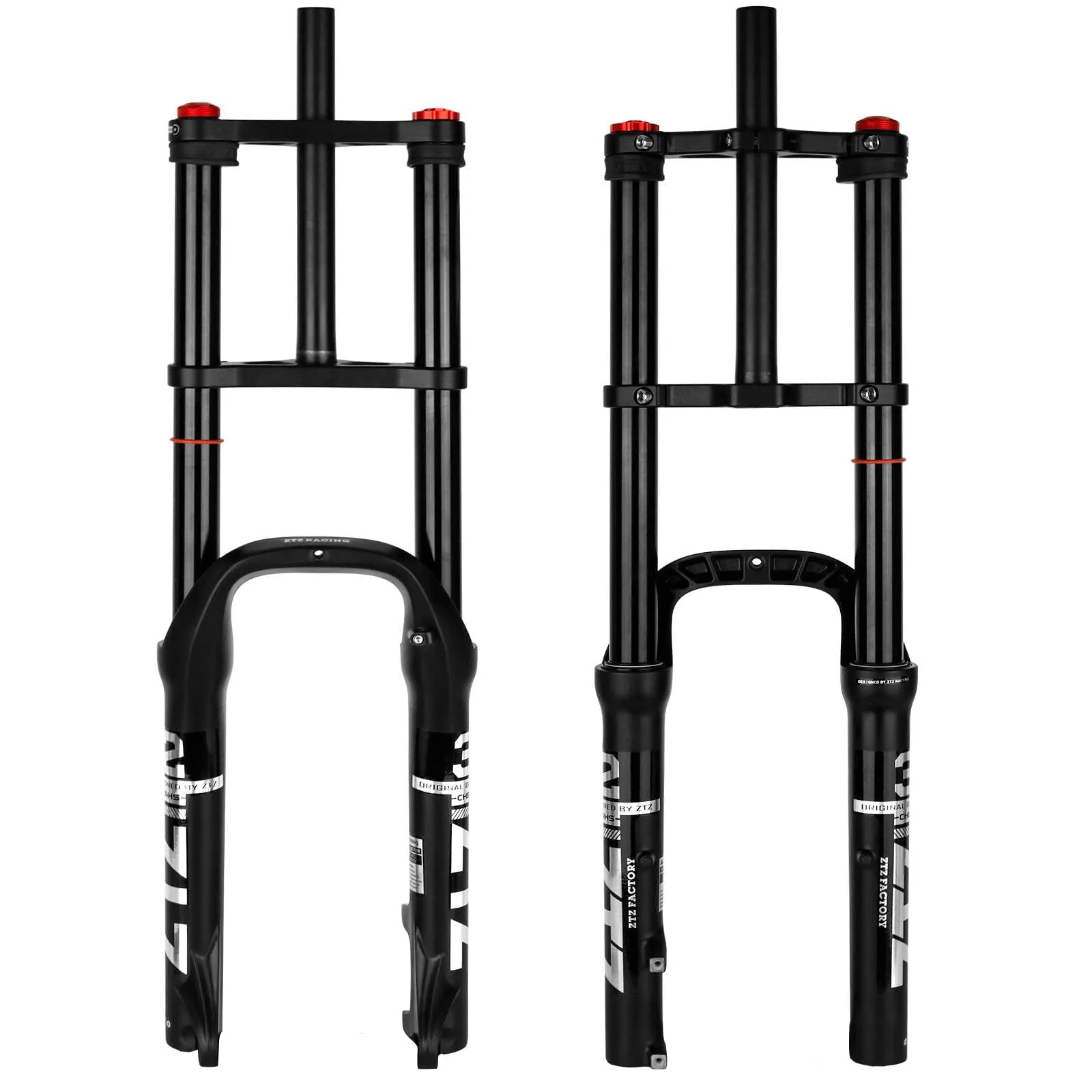 ZTZ 20/26 inch Fat Tire Bike Air Suspension Fork - 180mm Travel, 135mm Hub, QR 9mm, Double Crown