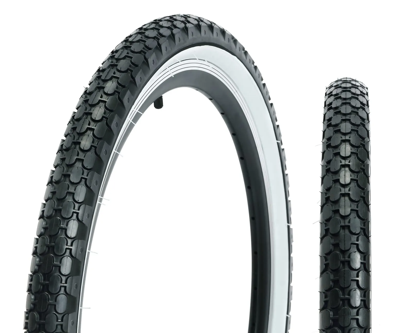 ZUKKA 24/26' x 2.125' Folding Replacement Bike Tire - White Wall for Beach Cruiser & Commuter Bikes